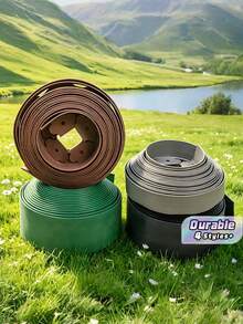 1pc Dig-Free Garden Edging Kit Made Of PE Material, 16.4 Feet Black Landscape Border, 2 Inches In Height, Durable And Easy To Install, Comes With 15 Anchoring Stakes, Suitable For Flower Beds, Tree Rings And Walkways - multicolor - View 2