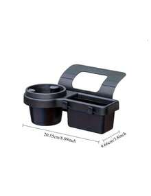 2Pcs Multipurpose Car Storage Box Organizer With Cup Holders, Water Bottle Slots, Side Window Phone Slot & Hanging Storage Rack, Durable ABS Material, Easy To Install Space Saving Stylish Sturdy Structure Auto Interior Storage Accessories Car - Black - View 4