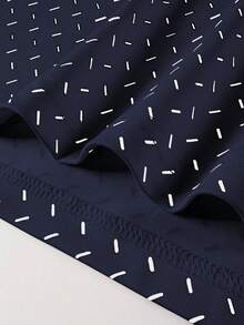 Manfinity Homme Polo estiva casual da uomo con stampa all-over e maniche corte - Blu reale - Visualizzare 5