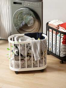 Rolling Storage Rack With Detachable Baskets, Black White Grid Plastic Storage Cart, Space Saving Organizer For Gym Yoga Gear Bathroom Laundry Home Office - Multicolor - View 5