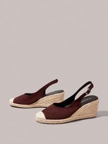 Styleloop Damen, Gummiband Kreuzriemen, Strohseil, Sandalen, High Heels. - Rostbraun - Übersicht 2