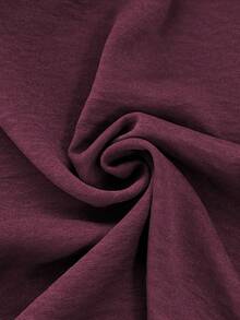 Roveilla Plus Size Women's Spring Autumn Winter French Romantic Sicilian Elegant Casual Commute Vacation Afternoon Tea Party Solid Color Round Neck Cross Tie Metal Buckle Cinched Waist A-Line Long Sleeve Bell Sleeve Maxi Dress - Red Violet - View 6