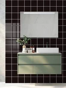 1/12/36pcs Black Square Peel And Stick Tile Stickers – Waterproof Self-Adhesive Backsplash For Kitchen, Bathroom & Laundry Room - 30*30CM - View 8