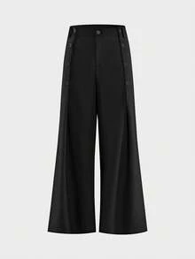AXEPEAK Pantalones casuales versátiles de unicolor para hombres para ir al trabajo - Negro - Ver 8