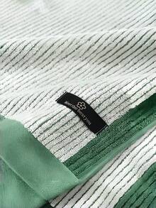 Cirelle 1pc Soft Cotton Striped Hand Towel, Highly Absorbent Ribbed Face Towel With Contrast Color Border, Quick Dry Decorative Bath Towels For Bathroom, Gym, Travel & Daily Care - Multicolor - View 6