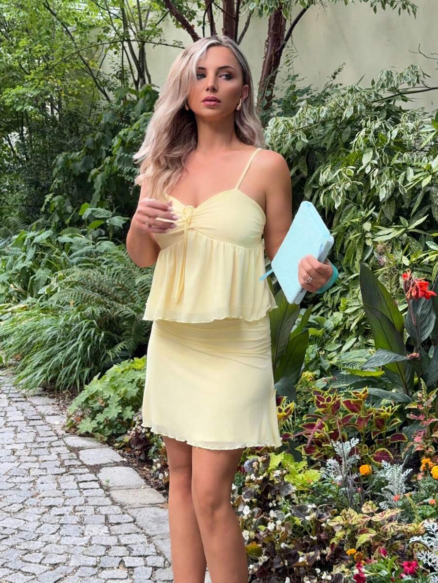 Jeta Ari Pale Yellow,Summmer,Elegant,Vacation Women Camisole Top And ...