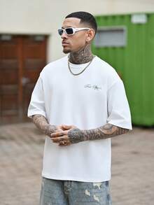 Devon Thys Vintage American Racing Champion Trophy Graphic Loose Fit Short Sleeve T-Shirt, Fashionable Casual Wear For Dates And Gatherings, Ideal Gift For Boyfriend - White - View 4
