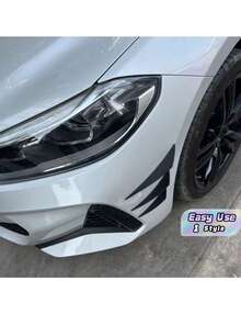 6Pcs Universal Car Front Bumper Deflector Wind Knife, Carbon Fiber Pattern Bumper Splitter Canards, Automotive Exterior Modification Spoiler Trim, Self-Adhesive Aerodynamic Decor Accessories, Fit Most Vehicle Models, Sport Car Styling Upgrade Parts - A - View 1