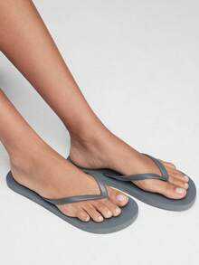 Grefit Women Shoes Summer Open-Toe Flat Bottom 2cm Flip-Flops, Bright Colors And Fresh And Comfortable Flip-Flops, Suitable For Street/Summer, Music Festivals/Themed Parties - Elephant Grey - View 7