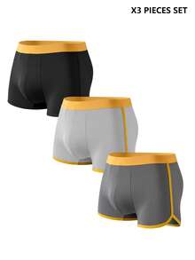 Rest Era 3 buah/Paket Celana Dalam Boxer Pria Bertekstur Warna Kontras - MultiWarna - View 9