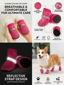 PETSIN Pet Dog Shoes Summer Breathable Mesh Sandals Non-Slip Wear-Resistant Non-Falling Mesh Hollow-Out Breathable Shoes Pet Supplies - Multicolor - View 2