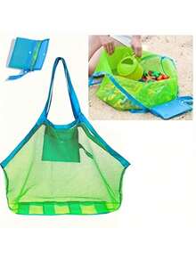 Large Capacity Foldable Mesh Beach Bag Wide Mesh Quick Water & Sand Drainage Lightweight Multipurpose Storage Tote For Beach Travel Camping Vacation - Multicolor - View 6