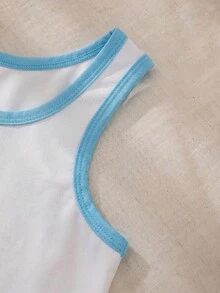CoComelon X SHEIN 2件組 男童幼童內衣套裝 超級寶貝小男孩背心與內褲 - 藍白色 - 查看 7
