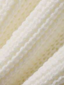DAZY Women's Casual Versatile Solid Color Cropped Sweater - White - View 6