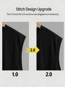Manfinity Joysei Men's Tropical Print Black Wide Shoulder Tank Top - Black - View 5