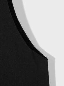 Manfinity ZONE917 Men's Simple Printed Black Tank Top With Size Label, Holiday - Black - View 3