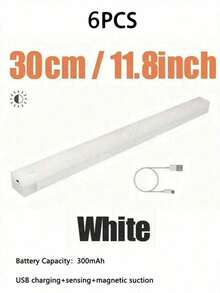 LED感應燈 自動黏貼式 可充電 Type-C LED小夜燈 櫥櫃衣櫃樓梯背光燈 適用廚房客廳酒櫃衣櫃感應照明 - 白色 - 查看 22