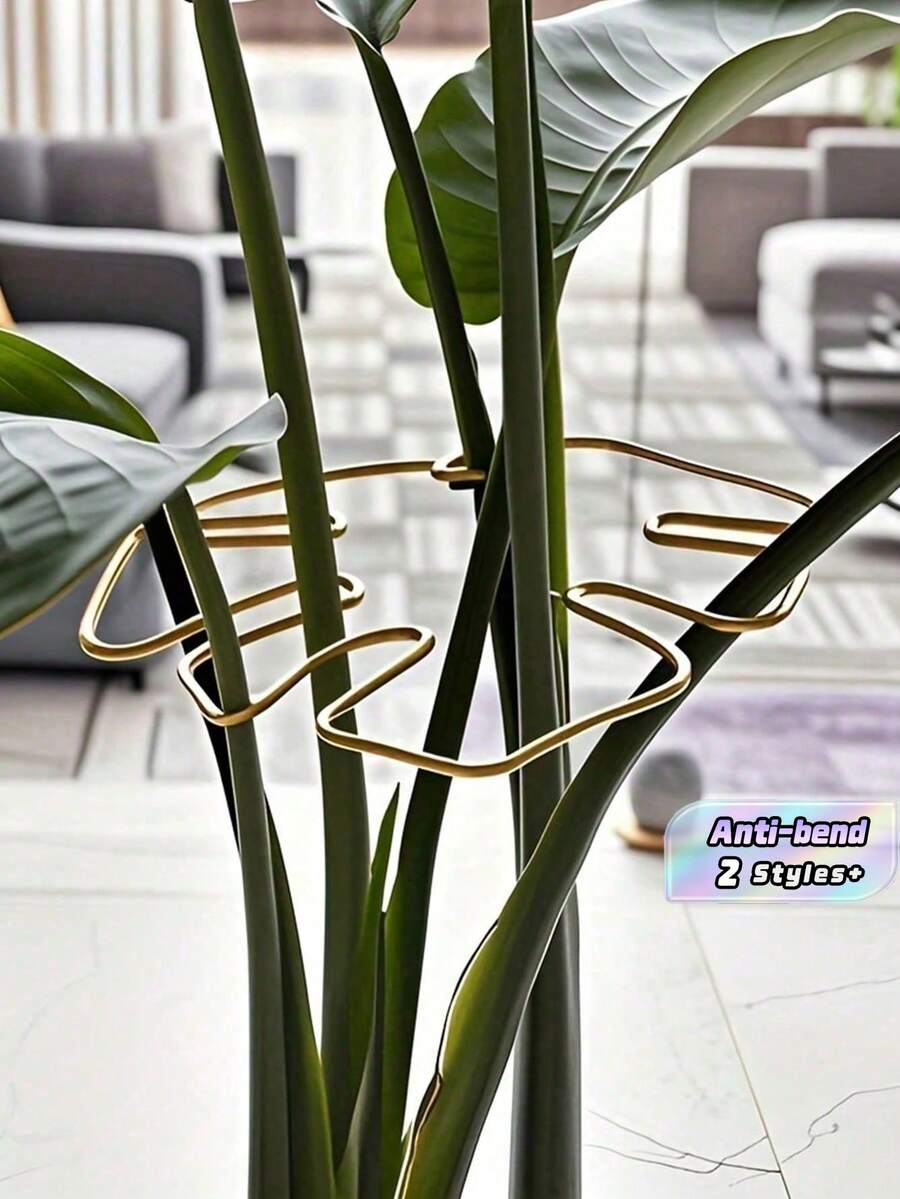 1pc Durable Adjustable Plant Support Bracket, Wrought Iron Plant Fixation Bracket, Outdoor Potted Plant Fixing Decoration Tool, Plant Stabilizer And Support System - Metal Climbing Plant Trainer, Ideal For Healthy Plant Growth