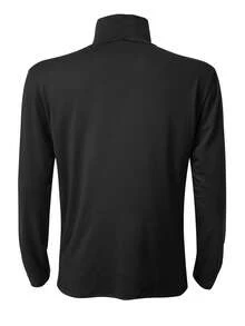 Manfinity Men's Solid Color Stand Collar Casual Versatile Daily Wear T-Shirt - Black - View 2