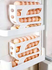 New Automatic Rolling Drawer Refrigerator Side Door Egg Storage Box Multifunctional Refrigerator Preservation Container - Multicolor - View 2