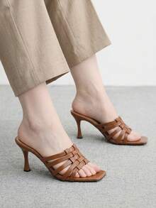 CUCCOO BIZCHIC Simple And Generous, Fashionable And Versatile, Casual Workplace Commuter Women's High-Heeled Sandals - Brown - View 4
