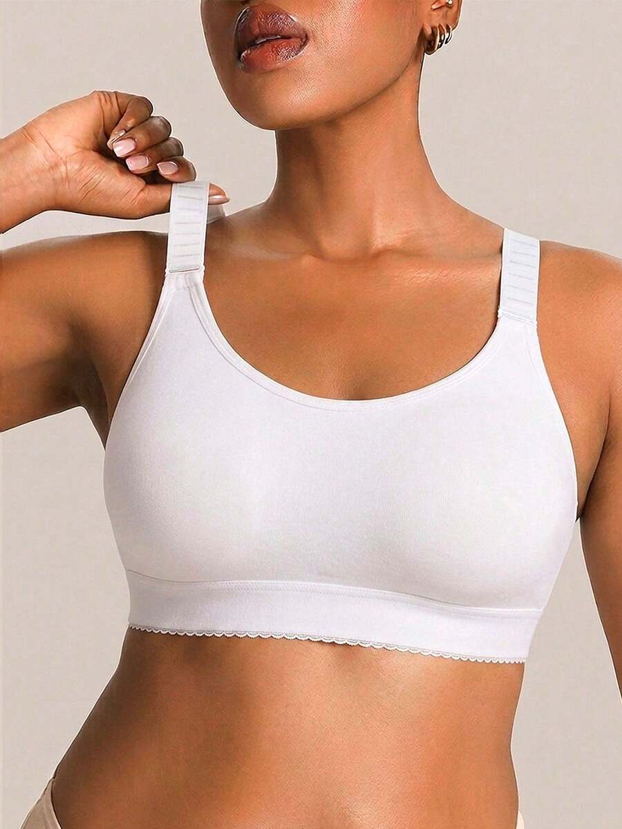 Barelissa 1pc Plus Size Wireless Bra - White - View 1