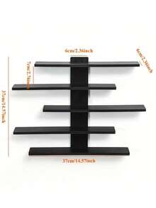 5-Tier Multifunctional Wall-Mounted Display Rack, Available In 2 Colors. Designed As Architectural Art Decor To Save Space, Corner Shelf, Wall-Mounted Triangle Shelf, Wall Partition Rack, Bathroom Shelf, Kitchen Wall Organizer - Multicolor - View 8