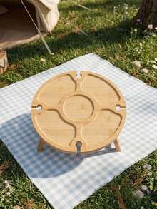 Cirelle Bandeja de cama 1 pieza en madera natural con patas plegables (diseño ergonómico y ligero), ideal para desayunos en la cama, aperitivos, vino, tablet o libro.Perfecta para uso interior (cama, sofá, escritorio) y exterior (picnic, jardín, balcón).Patas de acero resistente con recubrimiento antideslizante - Multicolor - Ver 2