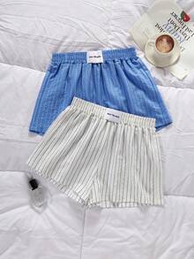 Dream Adore Women's Cute Comfortable Polka Dot & Striped Print Pajama Pants 2-Piece Set - Multicolor - View 1