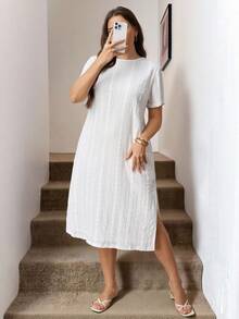 Easowa Curve White Summer Tropical Vacation Holiday Outfits For Women,Elegant Beach Dress Modest Abaya Birthday Outfit,Valentine's Day Spring Break Summer Dresses - White - View 6