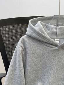 SHEIN Teen Boys Casual Loose Comfortable Versatile Solid Color All-Match Sweatshirt - Grey - View 7