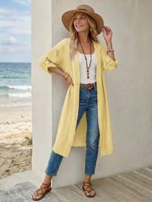 EMERY ROSE Women Coats Winter Fall Tops Fall Women Outfits Fall Outfits Office Wear Going Out Outfits - Yellow - View 6