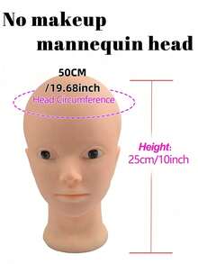 Bald Silicone Mannequin Head For Hair Cutting, Pinnable Wig Head Model With Stand, Salon Training Prop For Hat Display, Wig Trimming & Hair Styling - multicolor - View 7