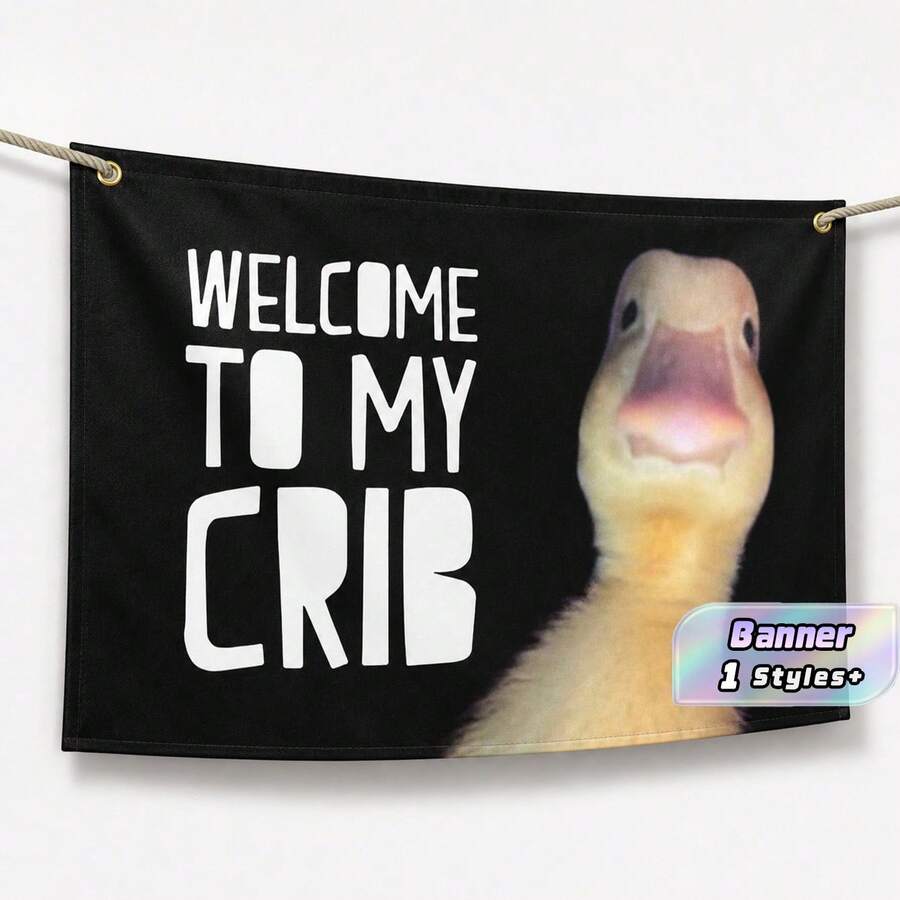 Welcome To My Cabin 3英尺 x 2英尺耐用旗幟，附黃銅孔眼，適合大學宿舍裝飾、戶外、派對 - 彩色 - 查看 1