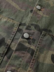 ROMWE MEN 時尚百搭迷彩休閒舒適男士上衣 - 軍綠色 - 查看 5