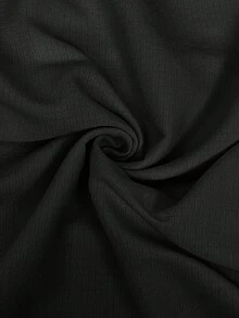 Auralis Plus Size Summer Casual Solid Color Waist-Cinching Dress Brunch Bussines Vacation Black - Black - View 8