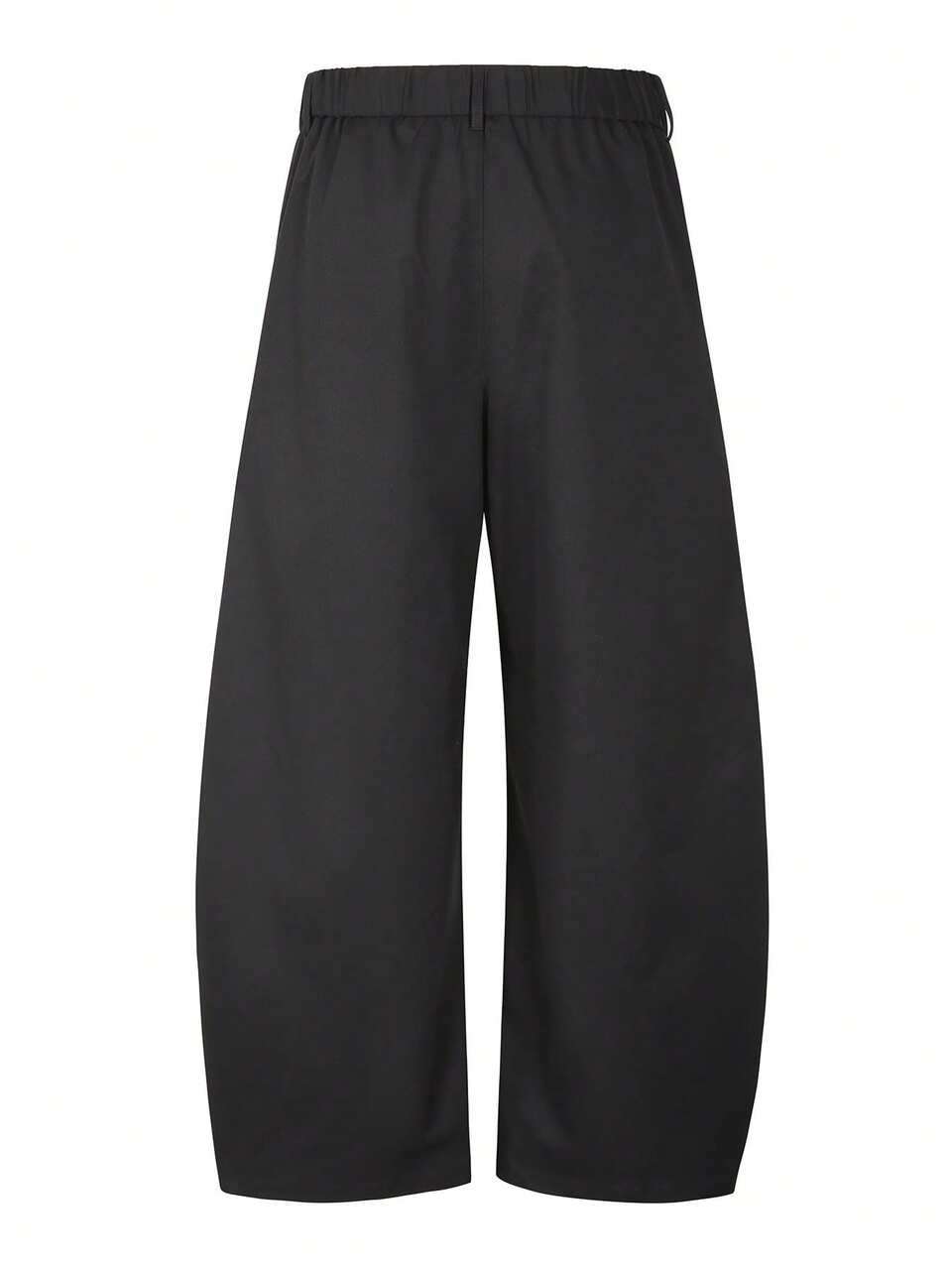 Wide Leg Barrel Pants With Curved Seam Detailing And Silver Rivet Embellishments Full Length Trousers,Black Wide Leg Pants For Men,Wide Leg