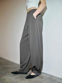 MOTF PREMIUM FRENCH STYLE MINIMALIST ANKLE LENGTH PANTS, AUTUMN/WINTER - Grey - View 6