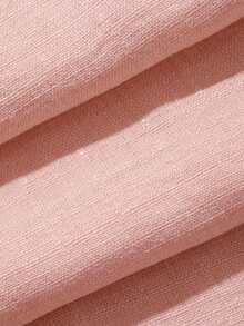 Livesso Ensemble 2 pièces décontracté pour femme, chemise rose à col revers, manches longues et plis, avec pantalon large ample, style commuter été-automne - Rose bonbon - Voir 6