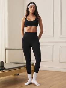 Eassivo Eassivo Leopard Print Backless Halter Sports Bra - Black - View 7
