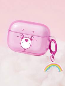 SHEIN X Care Bears 彩虹熊彩虹熊 IML 藍牙耳機保護殼附彩虹吊飾，適用於 iPod - 粉色 - 查看 2