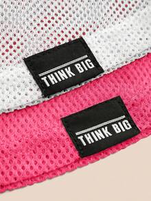 Cheerettes Women's 2pcs Solid Color Hollow Out Sheer Short Sleeve Athleisure Sports T-Shirt , Hot Pink/White, All Seasons, For Gym, Yoga & Fitness Training - Multicolor - View 6
