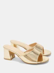 CUCCOO CURVES Plus Size Women's Simple Classic Design Bund Sandals For Christmas Wide Fit - Gold 511 - View 7
