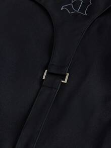 AXEPEAK Pantalones de pierna ancha con diseño deconstruido y estampado de letras plisados para hombres - Negro - Ver 5