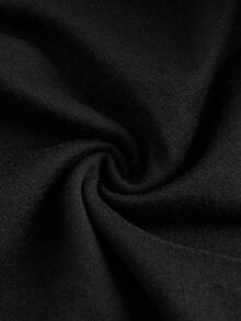 SHEIN ICON 女士黑色可爱时尚甜美街头风格超低腰工作服百褶裙 - 黑色 - 查看 6