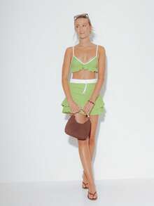 Pimkie Edition Women's Top, Ruffle Detail, Sleeveless, Regular Fit, Summer Outfit - Army Green - View 1