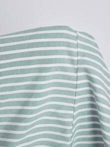 MaterniWear 孕婦夏季休閒條紋洋裝 - 綠色 - 查看 4