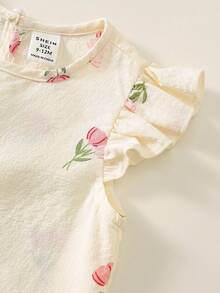 女嬰幼兒女童 2件組 春夏甜美可愛粉色花卉印花上衣套裝，女嬰套裝/衣服，Squishy - 粉色 - 查看 4