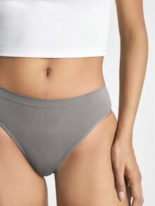 Ocili 5pcs Seamless Ribbed Comfortable Brazilian Briefs - Multicolor - View 5