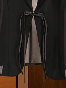 Modelyn 大尺碼女款全身印花細肩帶洋裝與純色開襟衫休閒日常兩件套 - 黑色 - 查看 5